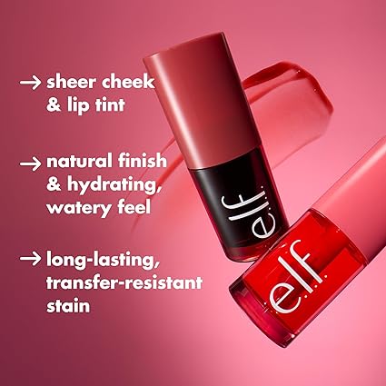 e.l.f. Sheer For It Blush Tint, Multi-Use, Long-Lasting Lip & Cheek Makeup, Creates A Natural Flush Finish, Vegan & Cruelty-Free, Cherry Cola