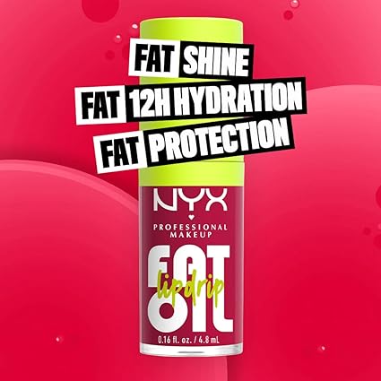 NYX PROFESSIONAL MAKEUP Fat Oil Lip Drip, Moisturizing Lip Oil Gloss, Vegan Tinted Formula, Up to 12 HR Hydration - Newsfeed (Rose Nude)